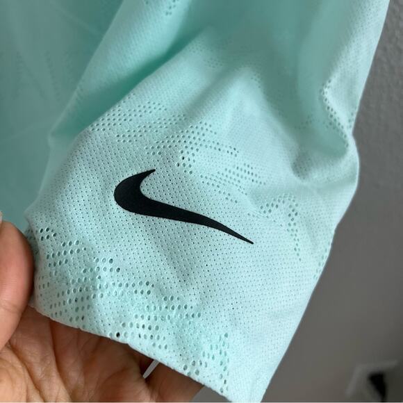 Nike Air Dri Fit Light Blue Aqua Cap Sleeve T-Shirt Active Top Tank 2X - Picture 6 of 9